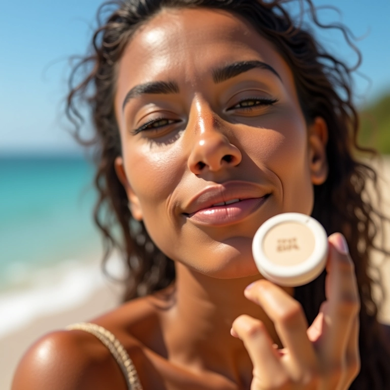 Pó compacto mineral com proteção solar, proteção UV.