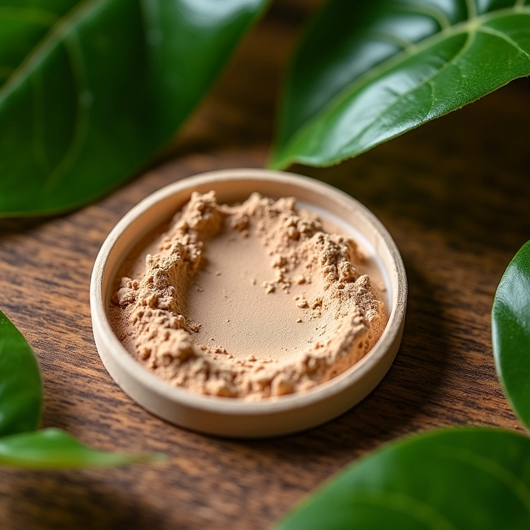 Pó compacto vegano para beleza consciente.