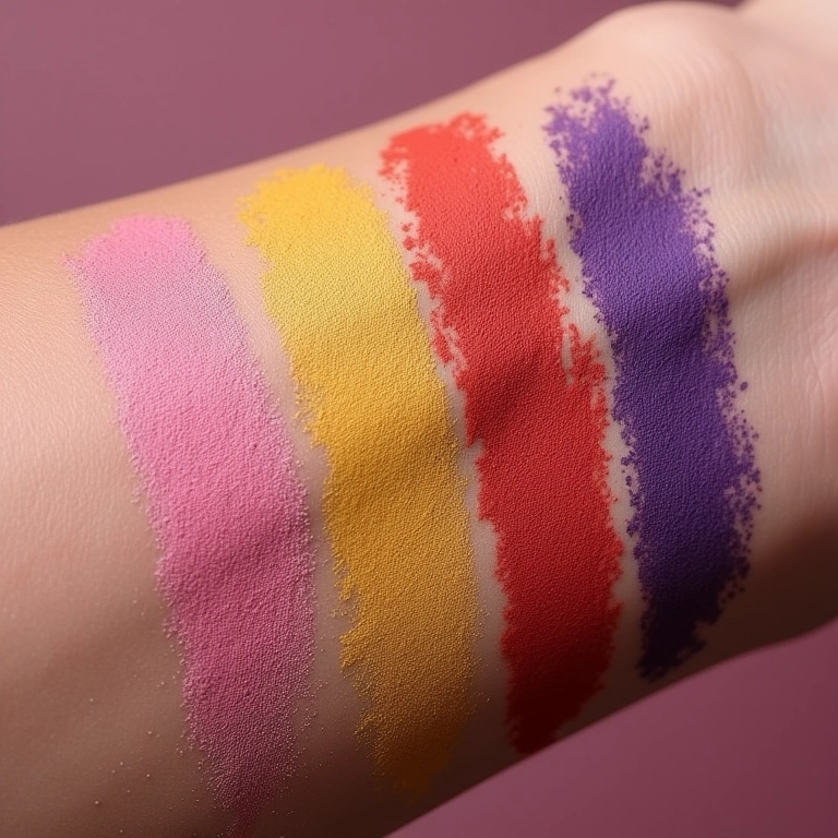 Pó multicor com alta pigmentação, cores intensas e duradouras.