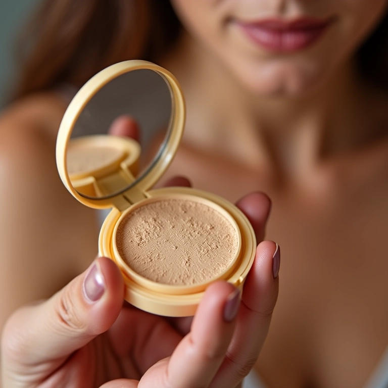 Pó multicor com ingredientes hidratantes, ideal para pele seca.