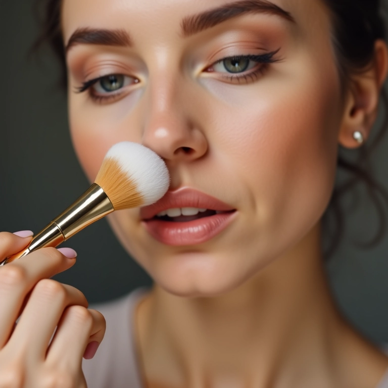 Pó translúcido para selar a pele.