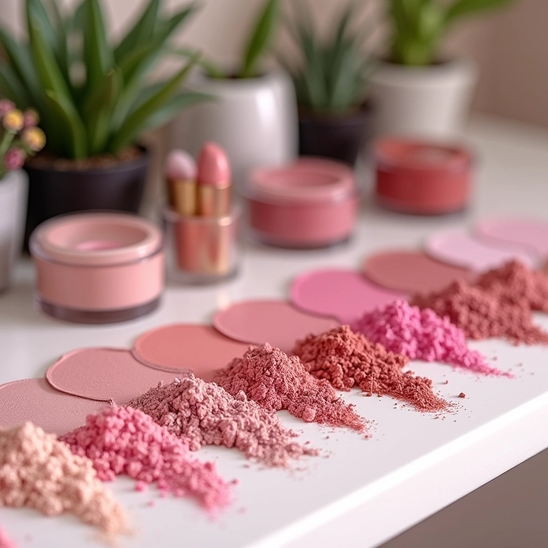 Pós soltos rosa para pele oleosa: opções e texturas.