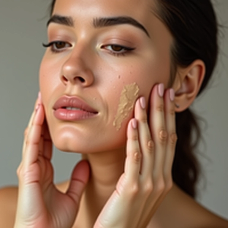 Preparação da pele antes da base.