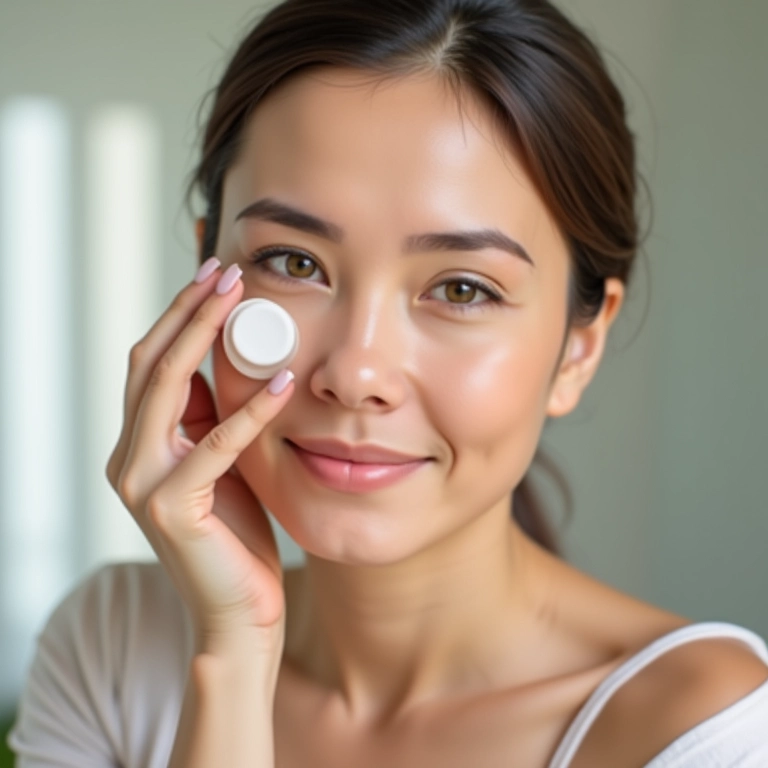 Preparando a pele antes da aplicação do pó compacto.