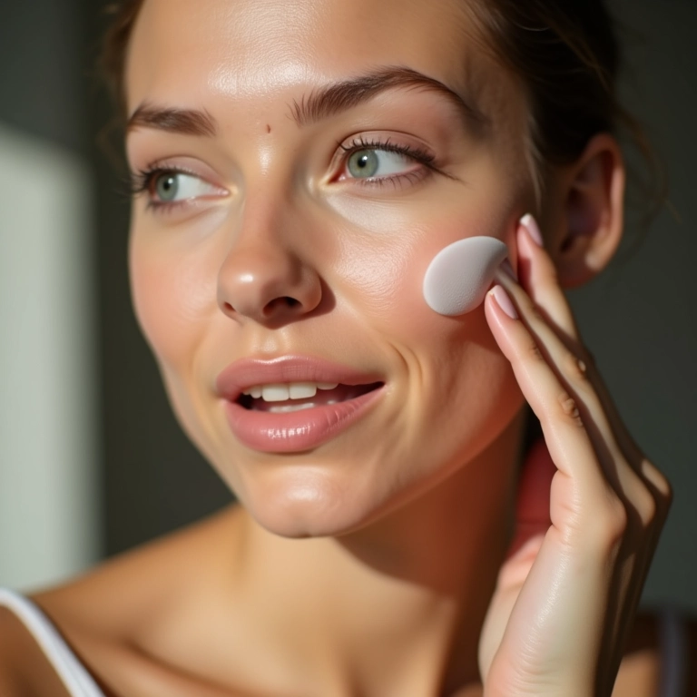 Preparando a pele antes da aplicação do pó HD.