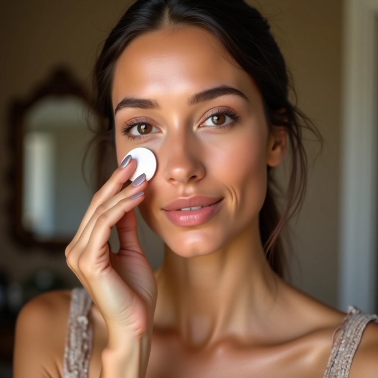 Preparando a pele antes de aplicar o iluminador.