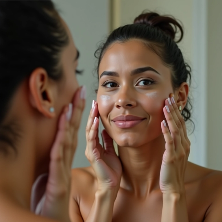 Preparando a pele antes do corretivo.