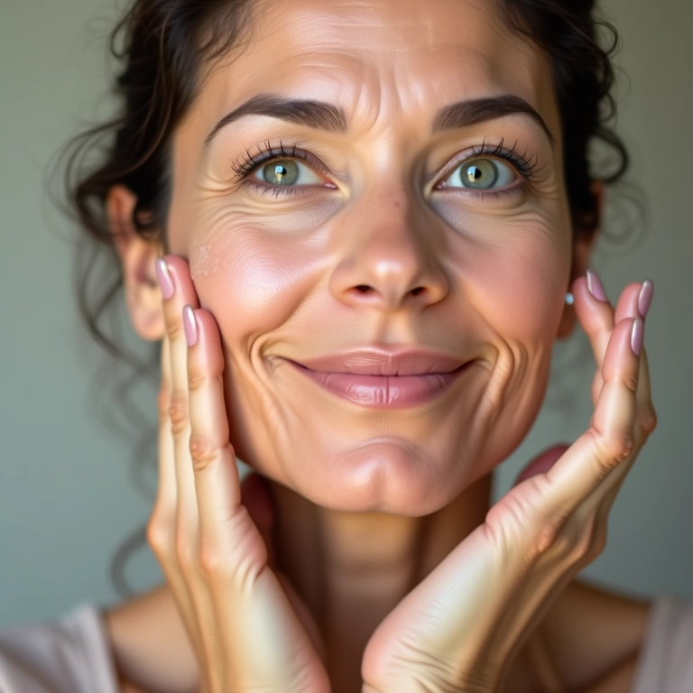 Primer anti-idade tratando e maquiando.