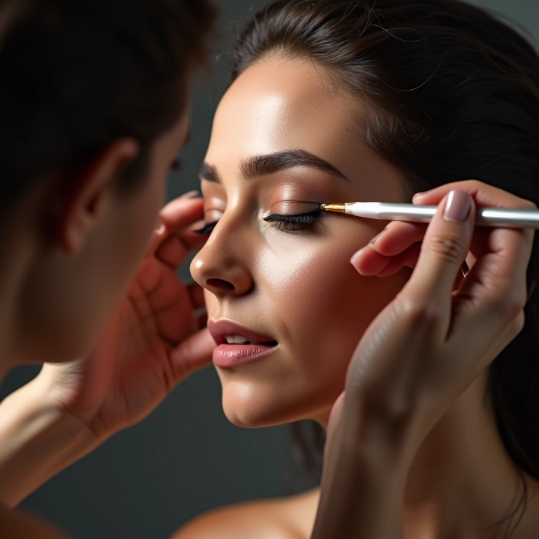 Primer aumentando a durabilidade da maquiagem.