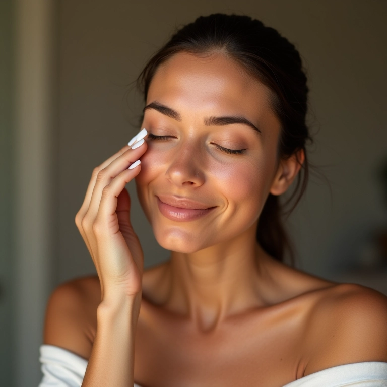 Primer calmante noturno para tratamento da rosácea.