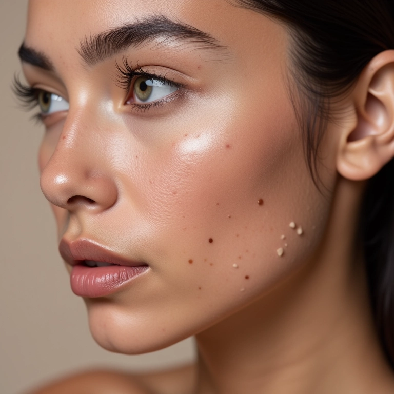 Primer em gel disfarçando poros abertos na pele de uma mulher.