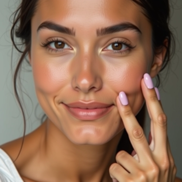 Primer em gel hidratando a pele antes da maquiagem.