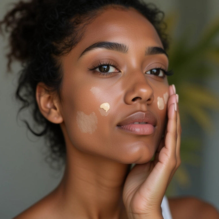 Primer em mousse para pele oleosa sendo aplicado.