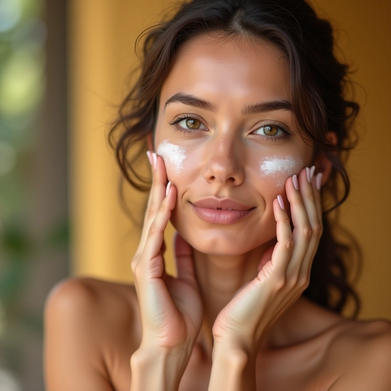 Primer hidratante sendo aplicado em pele seca.