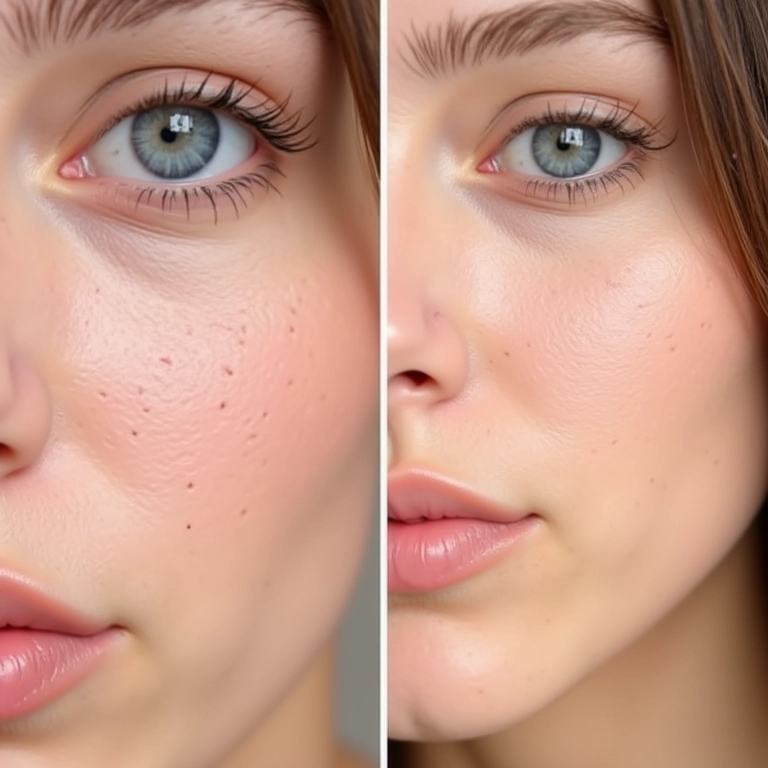 Primer lifting para minimizar poros dilatados: antes e depois.