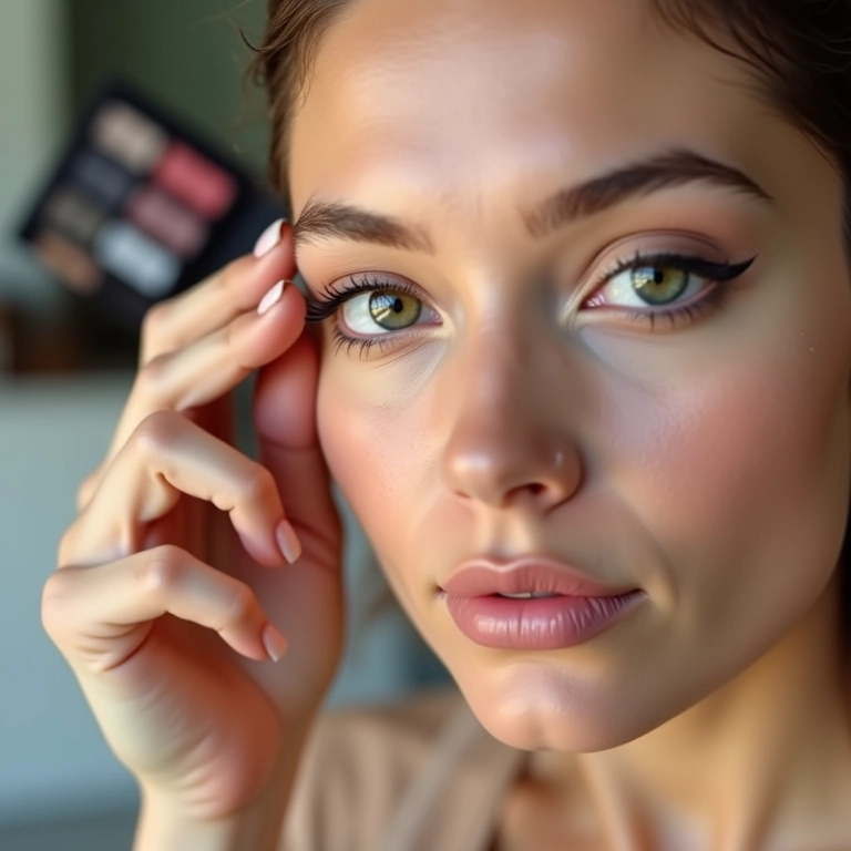 Primer para olhos sendo aplicado.