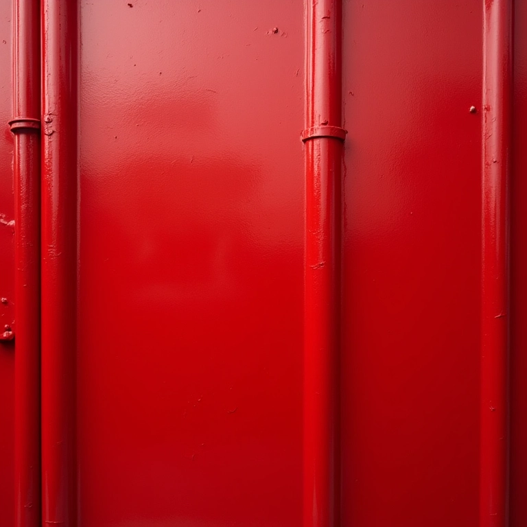 Primer vermelho aplicado em metais ferrosos, close-up da textura.
