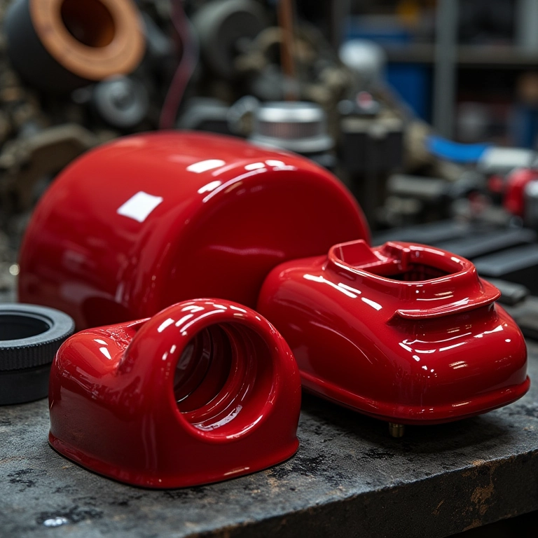 Primer vermelho para peças automotivas.