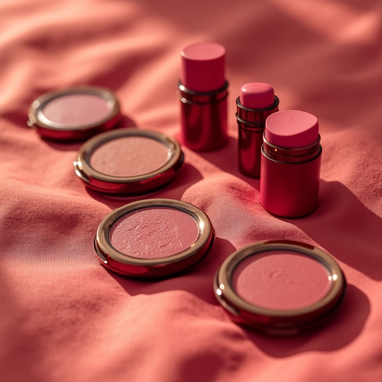 Produtos brasileiros para contorno com blush.