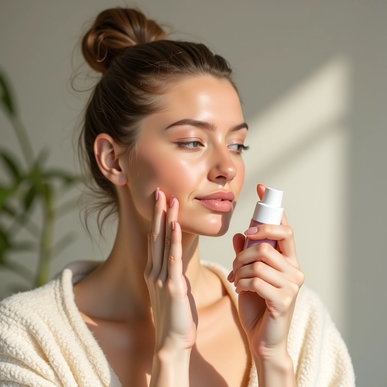 Rosto hidratado com bruma de camomila.