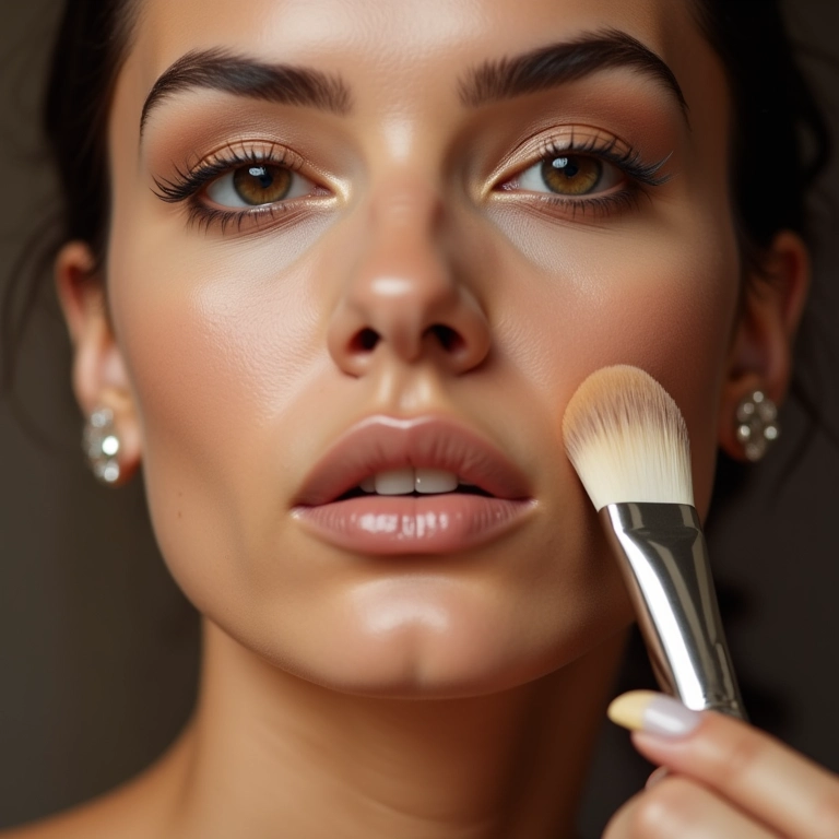 Selando o corretivo com pó translúcido.