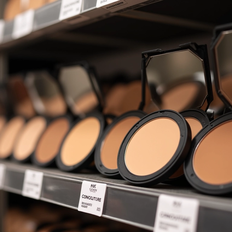 Seleção de pós para contorno de marcas brasileiras em prateleira.