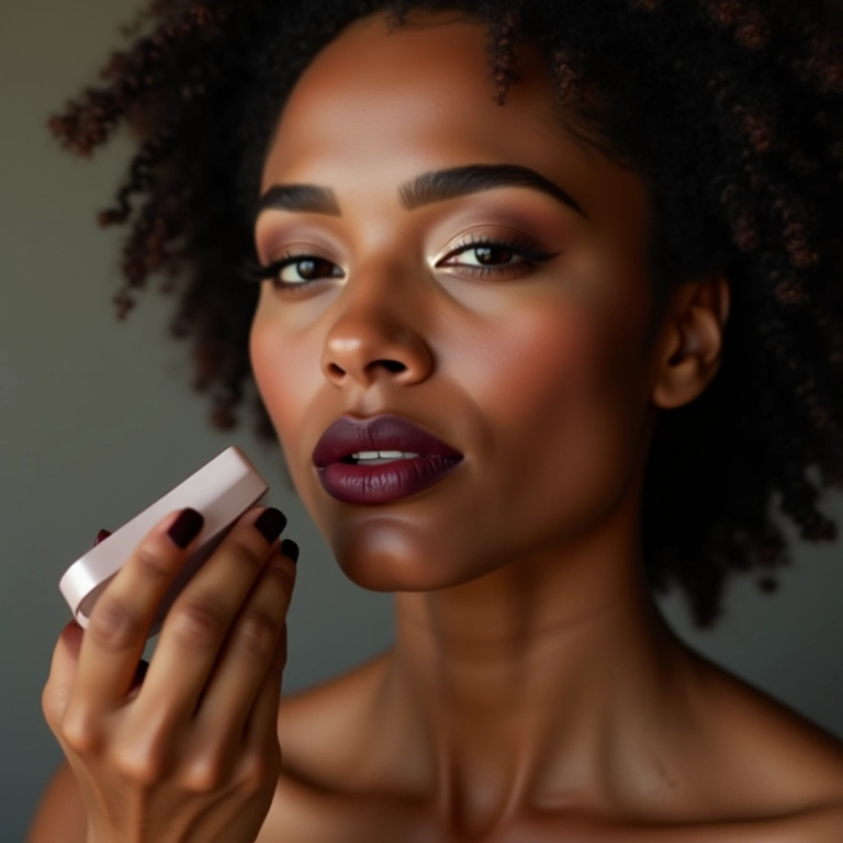 Selo o batom com pó translúcido para maior duração.