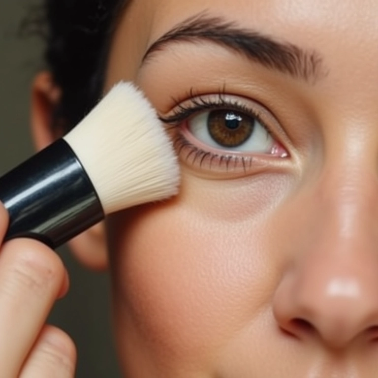 Selo o corretivo com pó translúcido.