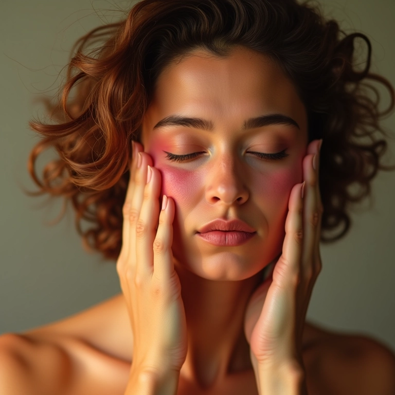 Sensação de queimação ou ardência no rosto após aplicar maquiagem.