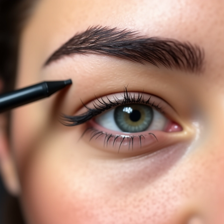 Sobrancelhas bem definidas com lápis e gel.