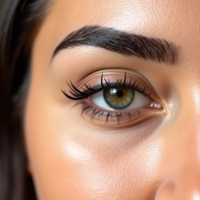 Sobrancelhas bem definidas em rosto redondo.