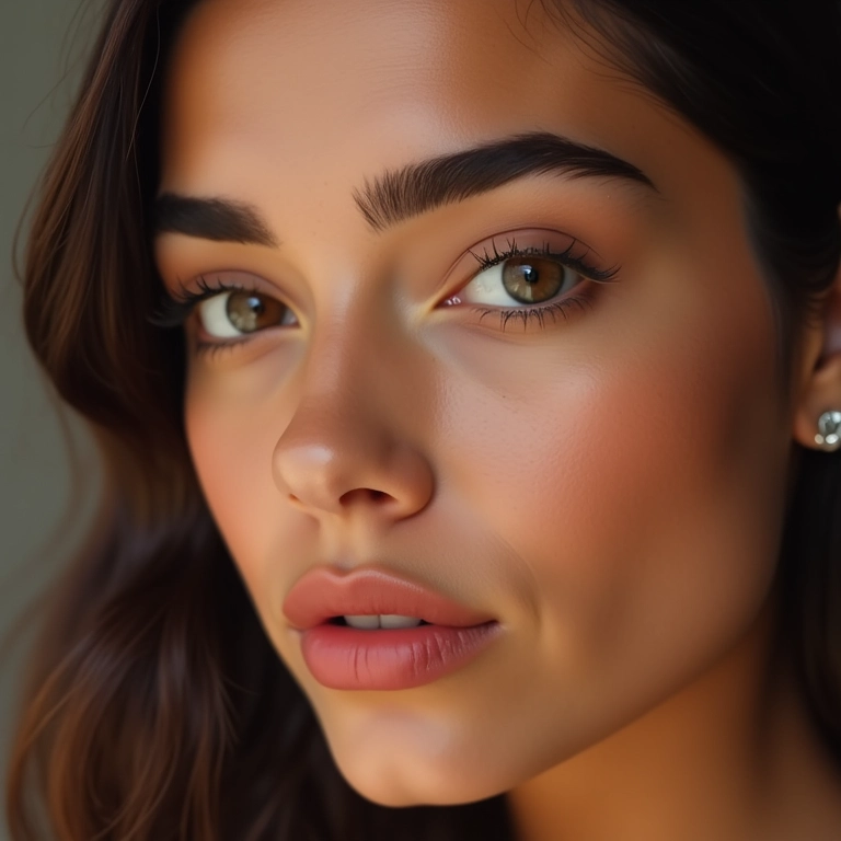 Sobrancelhas definidas e arqueadas na maquiagem dos anos 80.