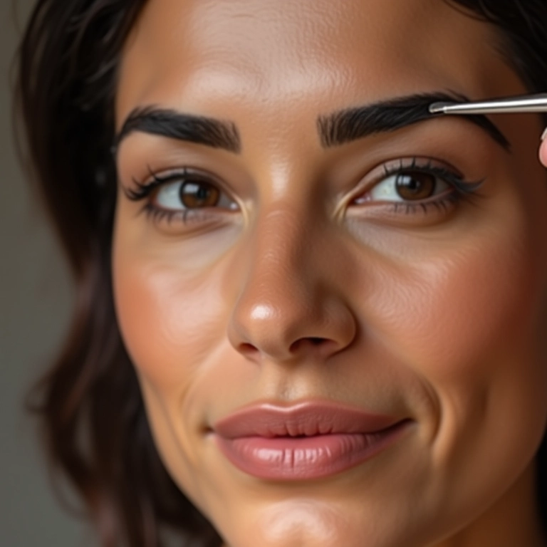 Sobrancelhas definidas para realçar a beleza na maquiagem indiana.