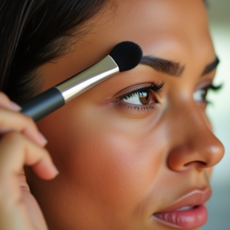 Sobrancelhas: mulher definindo as sobrancelhas com uma escovinha.