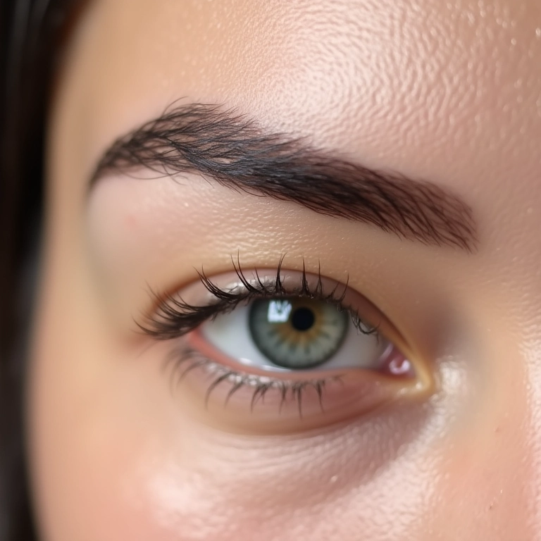 Sobrancelhas preenchidas em excesso.