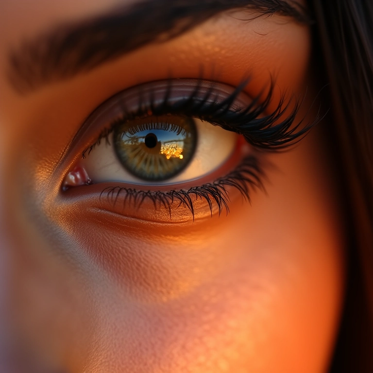 Sombra clara e cintilante realçando os olhos.