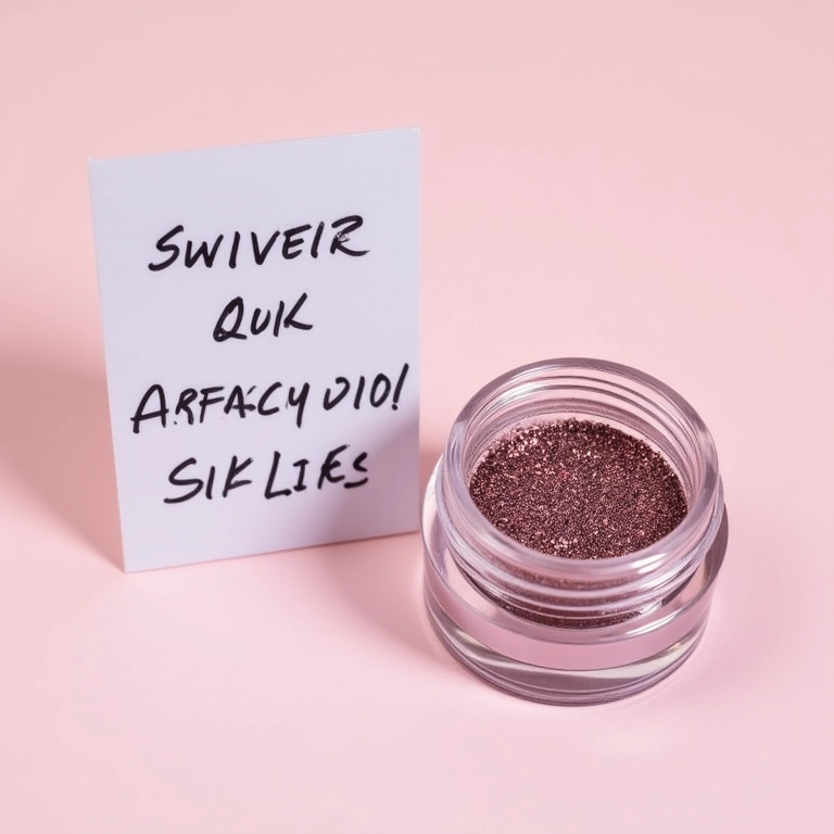 Sombra com glitter com etiqueta de preço acessível.