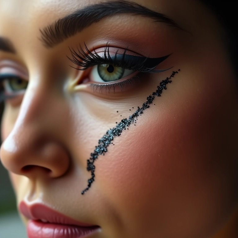 Sombra compacta transformada em delineador líquido.