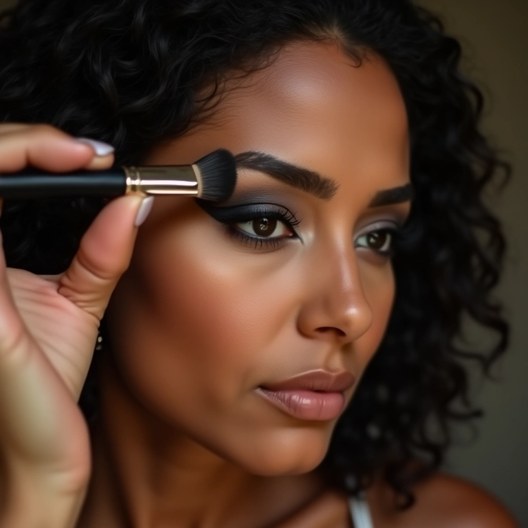 Sombra escura no côncavo para dar profundidade ao olhar.