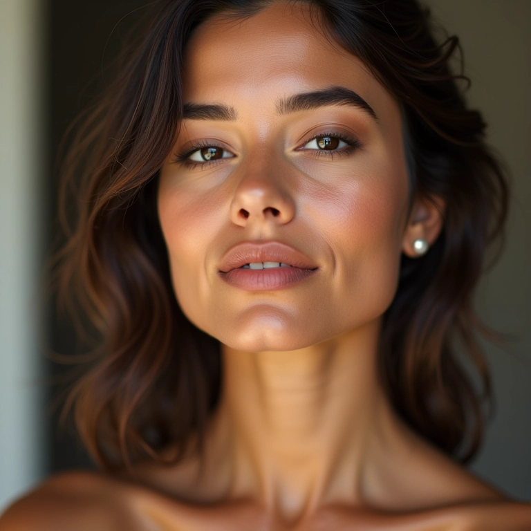 Sombra líquida para o dia a dia, look natural.