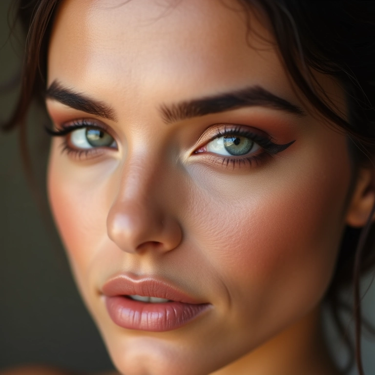 Sombra neutra definindo o côncavo de pálpebra caída.