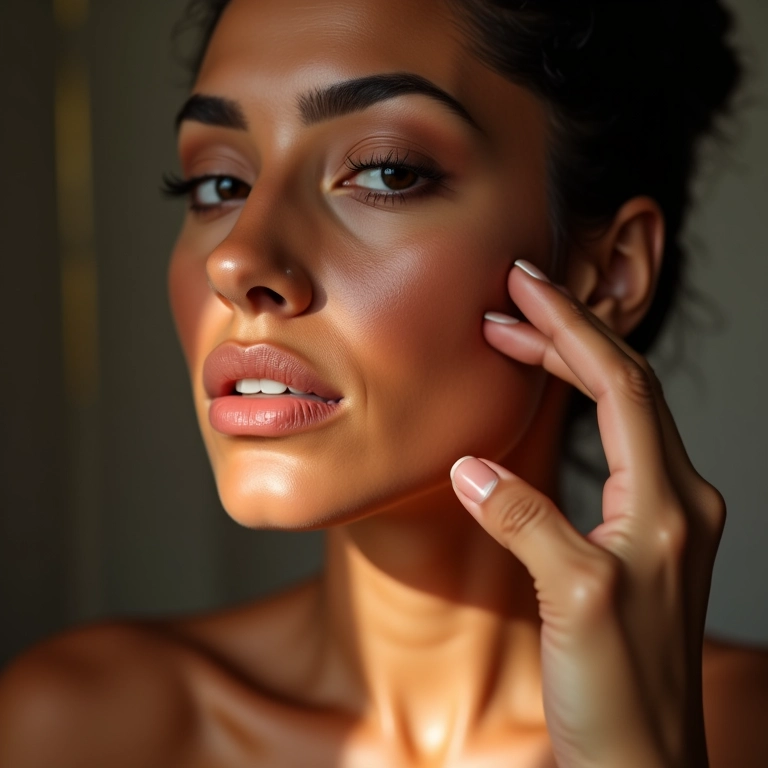 Suavizando o queixo com contorno e iluminação em rosto triangular.