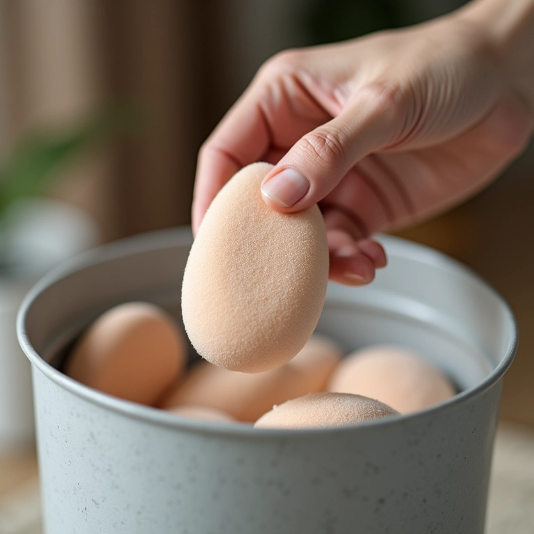 Substituição regular de esponja de maquiagem.