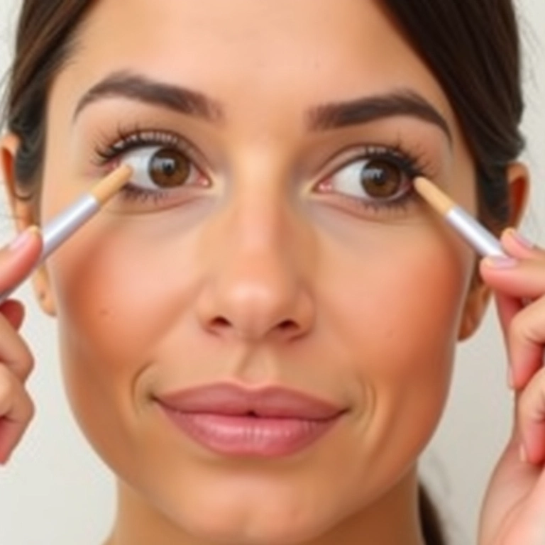 Técnicas de aplicação de corretivo: triângulo invertido e pontilhismo.