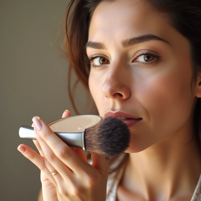 Testando a textura e consistência do pó compacto consertado.