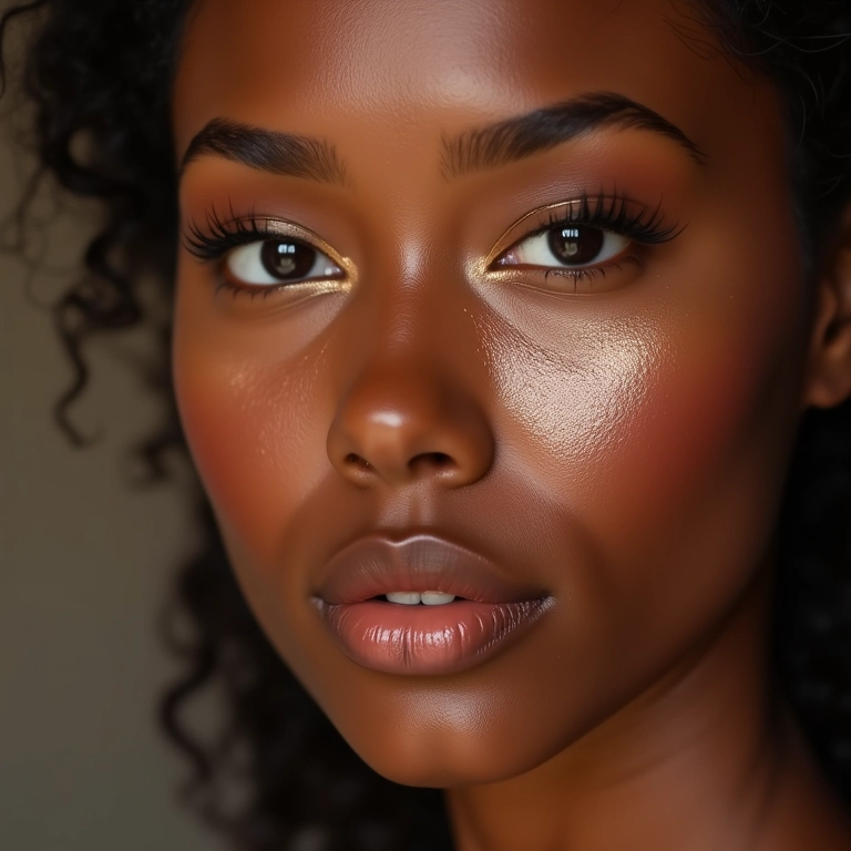 Testando o subtom da pele para escolher o iluminador.