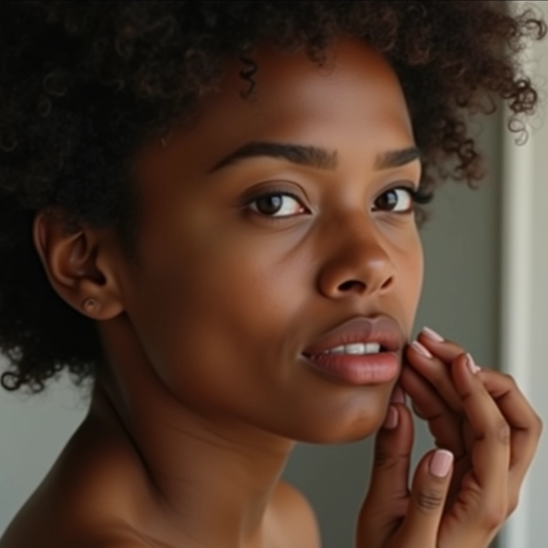 Teste da base no maxilar para encontrar o tom perfeito.