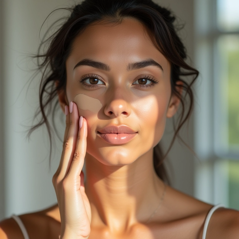 Teste de cor da base na luz natural.