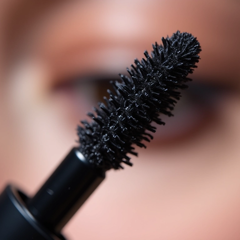 Teste de diferentes fórmulas de máscaras para cílios, mostrando textura e consistência.