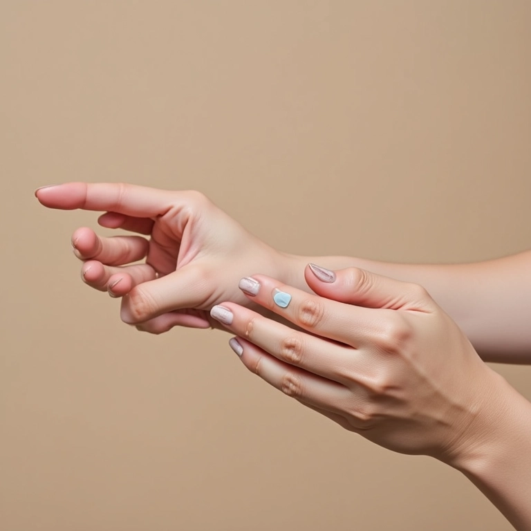 Teste de primer na mão antes de aplicar no rosto.